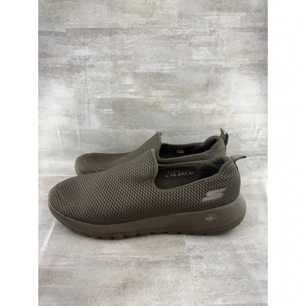 Skechers Go Walk Max Men Sz 9.5 Khaki Olive Mesh Slip On Walking Shoes 54600 KHK